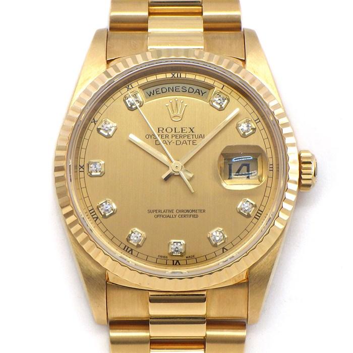 Rolex Day-Date Yellow Gold Diamond Gold Dial 36mm 1997