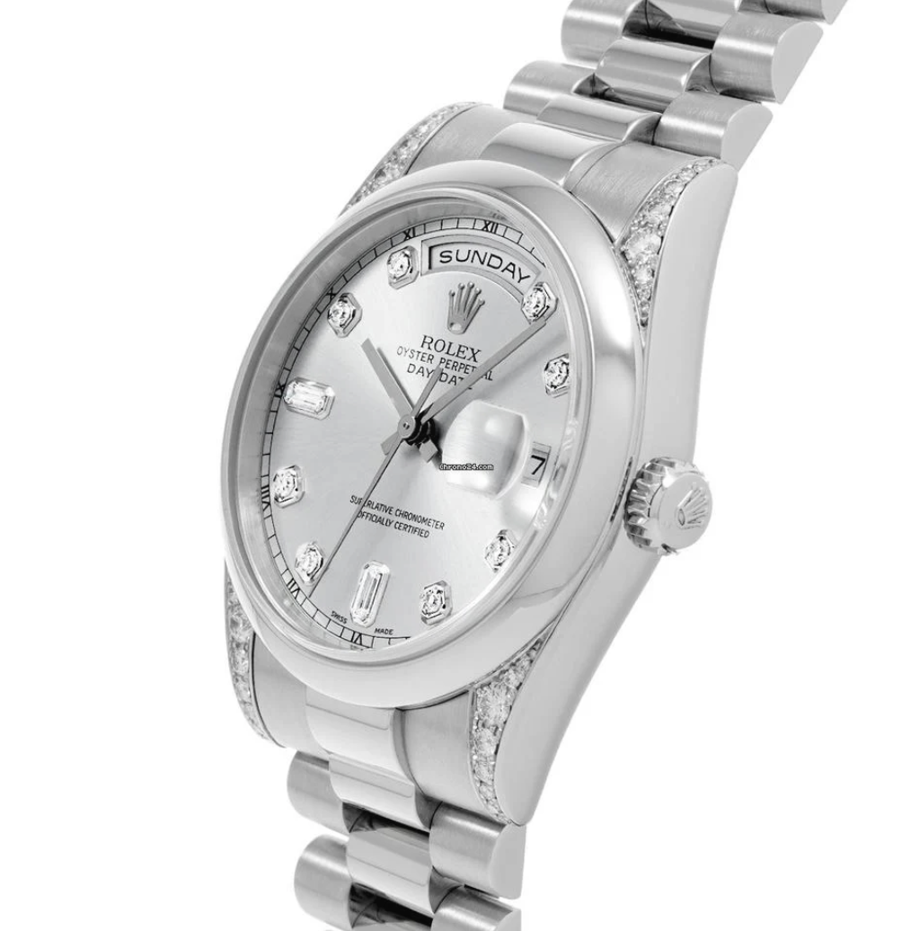 Screenshot 2026-02-26 at 7.22.24 PM Rolex Day-Date Platinum Diamond Silver Dial 36mm