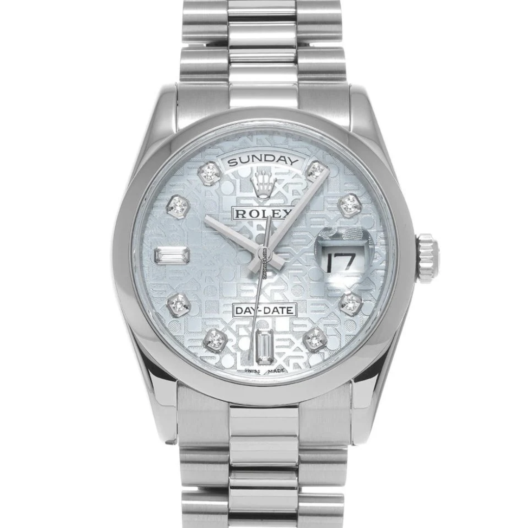 Screenshot 2026-02-26 at 7.25.25 PM Rolex Day-Date Platinum Silver Dial 36mm 2007