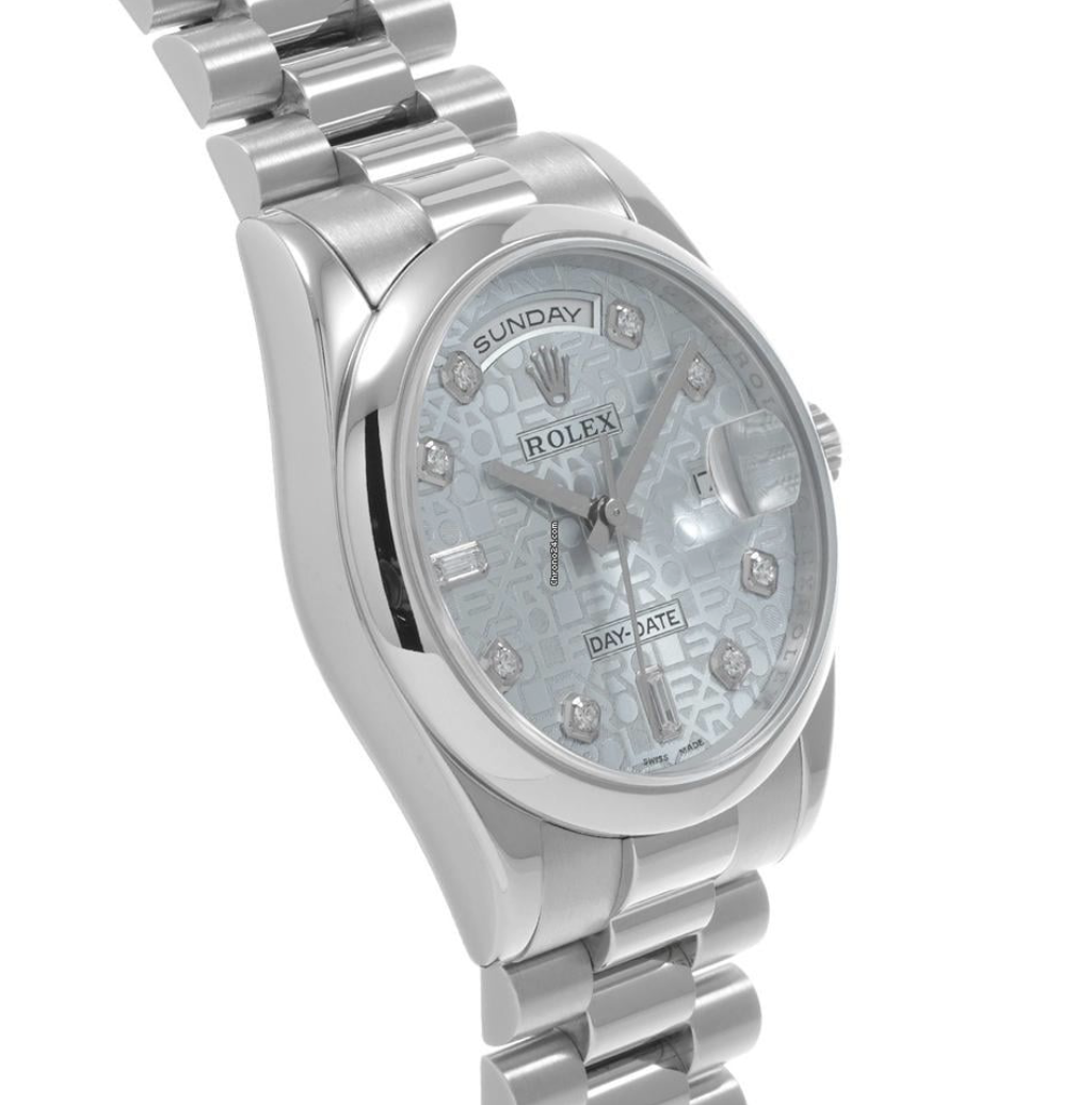 Rolex Day-Date Platinum Silver Dial 36mm 2007
