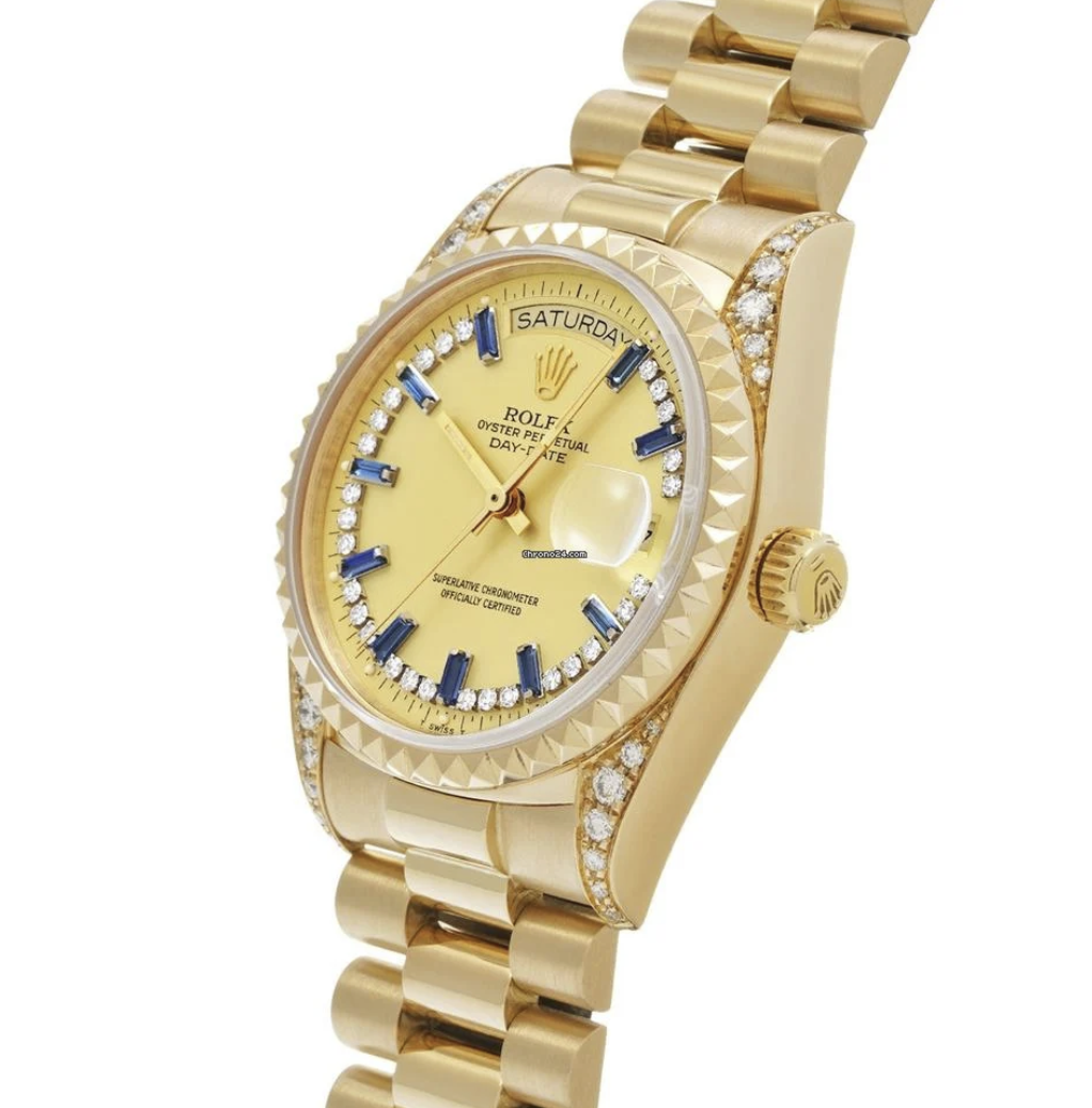 Rolex Day-Date Yellow Gold Diamond Gold Dial 36mm