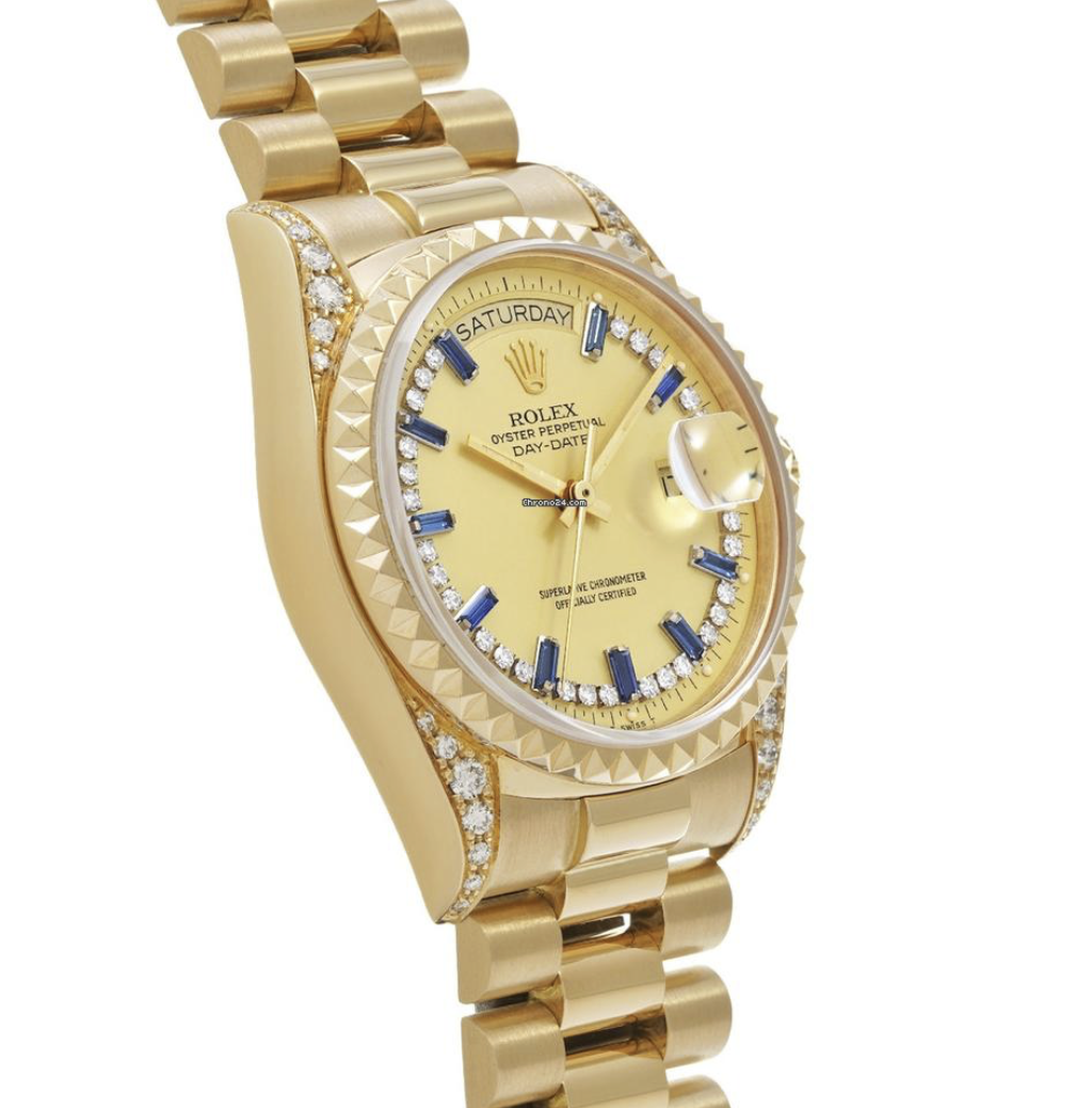 Rolex Day-Date Yellow Gold Diamond Gold Dial 36mm