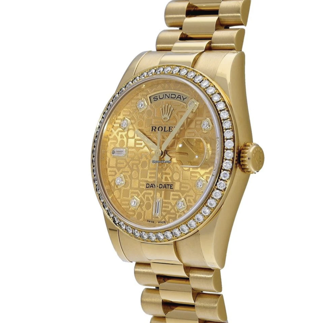 Rolex Day-Date Yellow Gold Diamond Gold Dial 36mm 2009