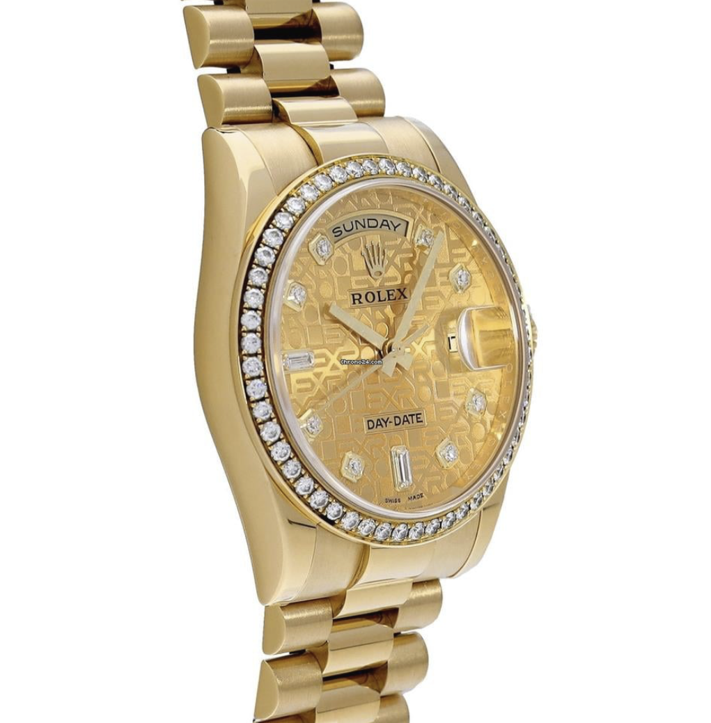 Rolex Day-Date Yellow Gold Diamond Gold Dial 36mm 2009