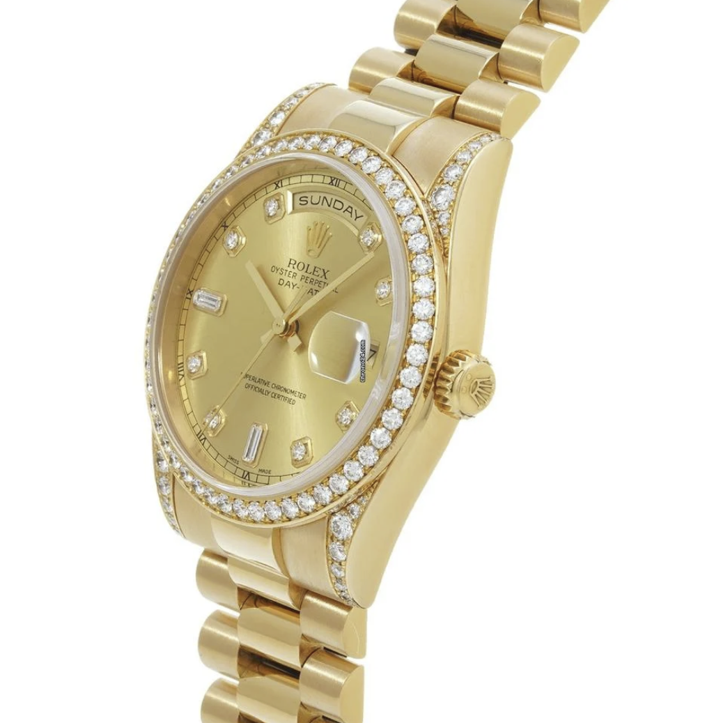 Rolex Day-Date Yellow Gold Diamond Gold Dial/Bezel 36mm