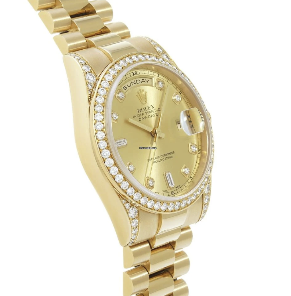 Rolex Day-Date Yellow Gold Diamond Gold Dial/Bezel 36mm