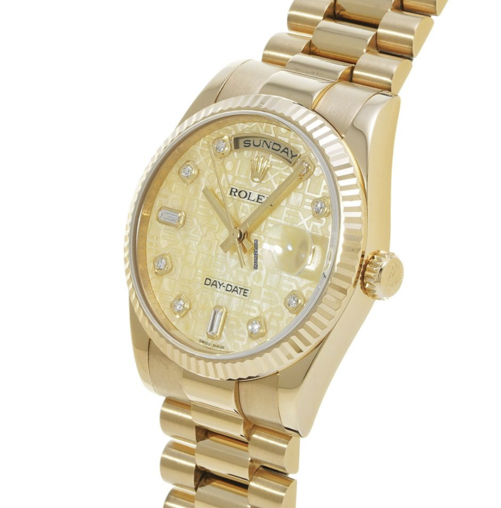 Screenshot 2026-02-26 at 7.49.19 PM Rolex Day-Date Yellow Gold Diamond Gold Dial 36mm 2012
