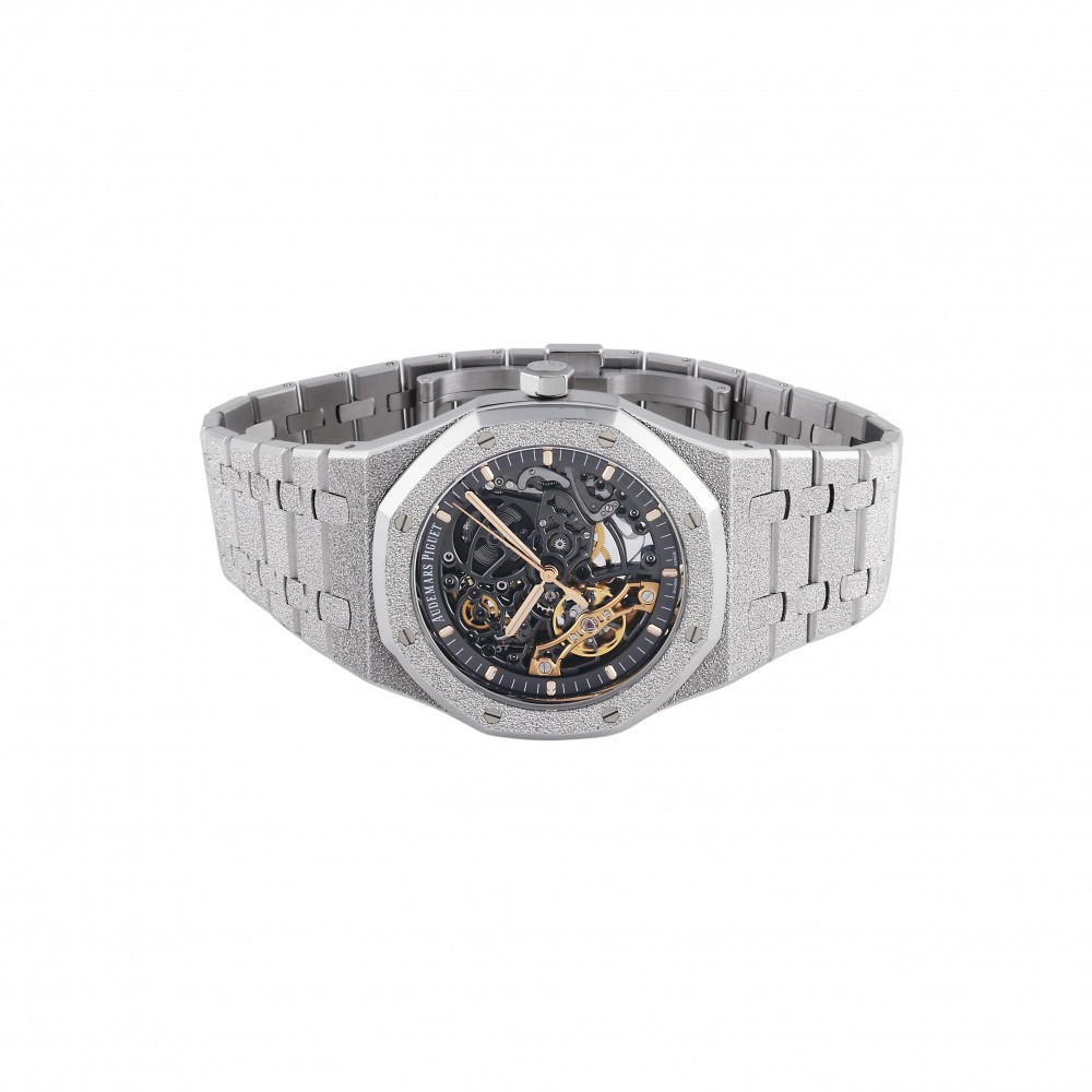 w222213-2 Royal Oak Frosted gold Double balance wheel Open work White gold 41mm 2019