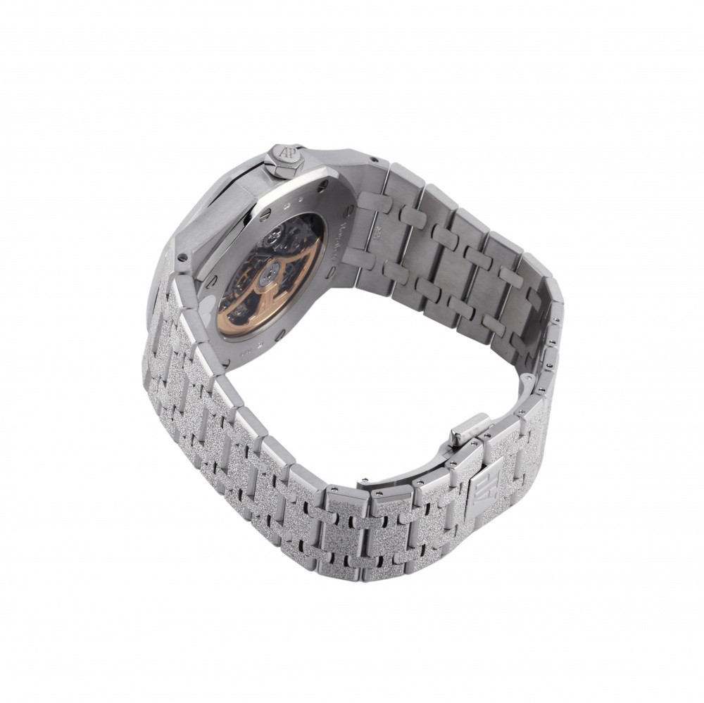 w222213-3 Royal Oak Frosted gold Double balance wheel Open work White gold 41mm 2019