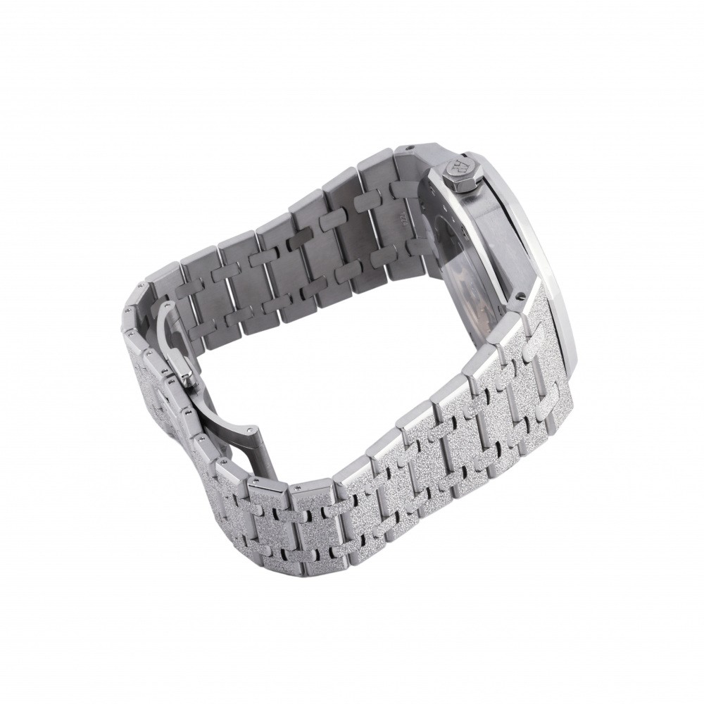 w222213-4 Royal Oak Frosted gold Double balance wheel Open work White gold 41mm 2019