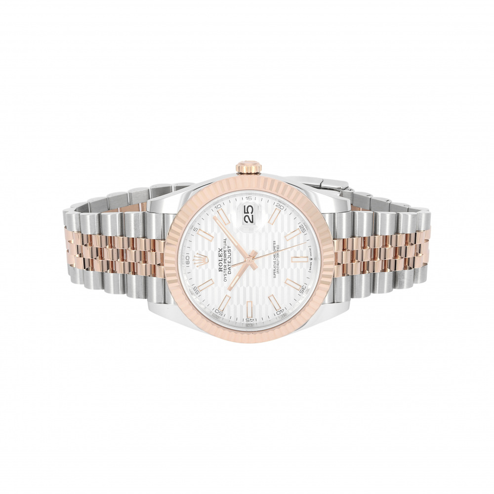 w234935-2 Rolex Datejust Two Tone Rose Gold White Dial 41mm 2023