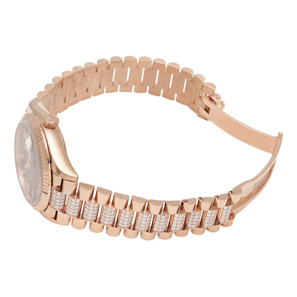 Rolex Day-Date Rose Gold Dark Brown Dial Diamond Bracelet 36mm 2024