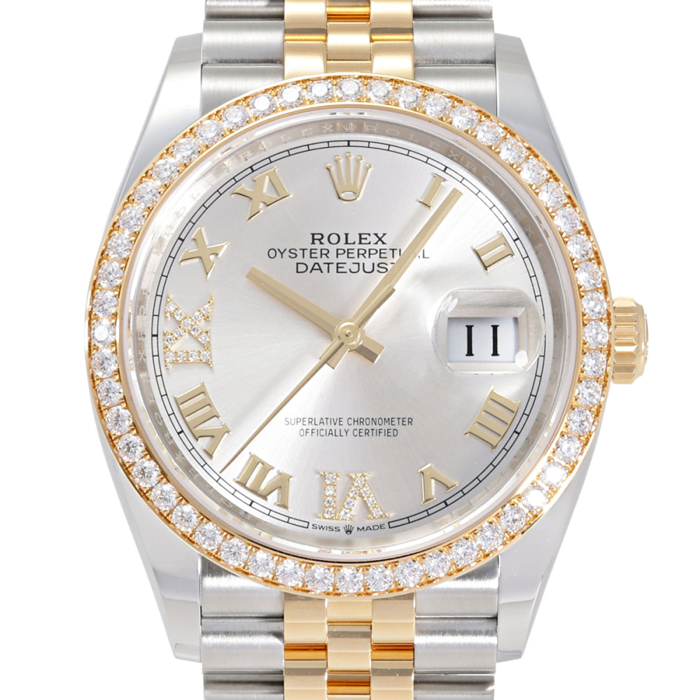 Rolex Datejust Two Tone Yellow Gold Silver Diamond Dial 36mm 2022