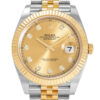 w258554-2 Rolex Datejust Two Tone Yellow Gold Diamond Gold Dial 41mm 2024