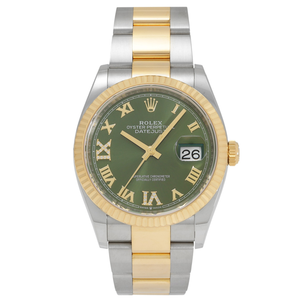 Rolex Datejust Two Tone Yellow Gold Green Dial 36mm 2024
