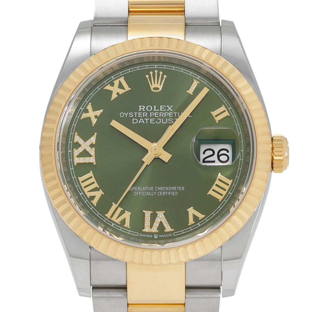 w259103-2 Rolex Datejust Two Tone Yellow Gold Green Dial 36mm 2024