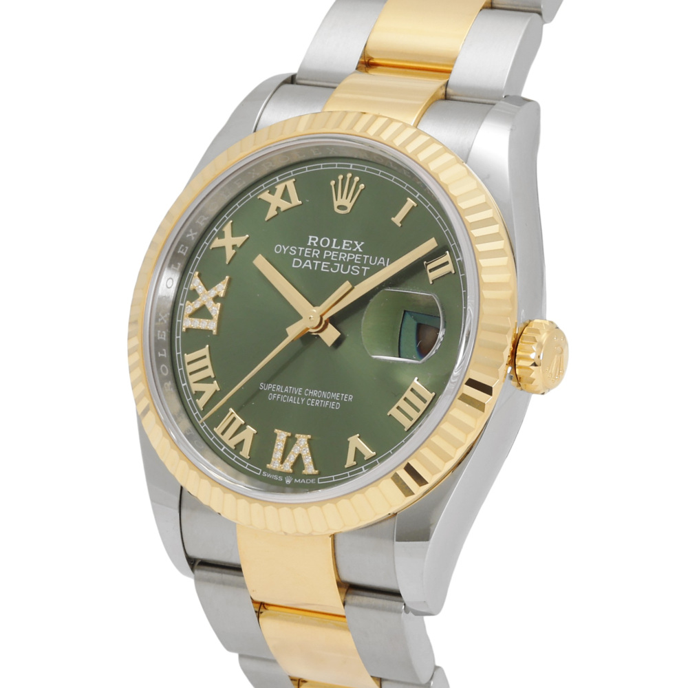 w259103-4 Rolex Datejust Two Tone Yellow Gold Green Dial 36mm 2024