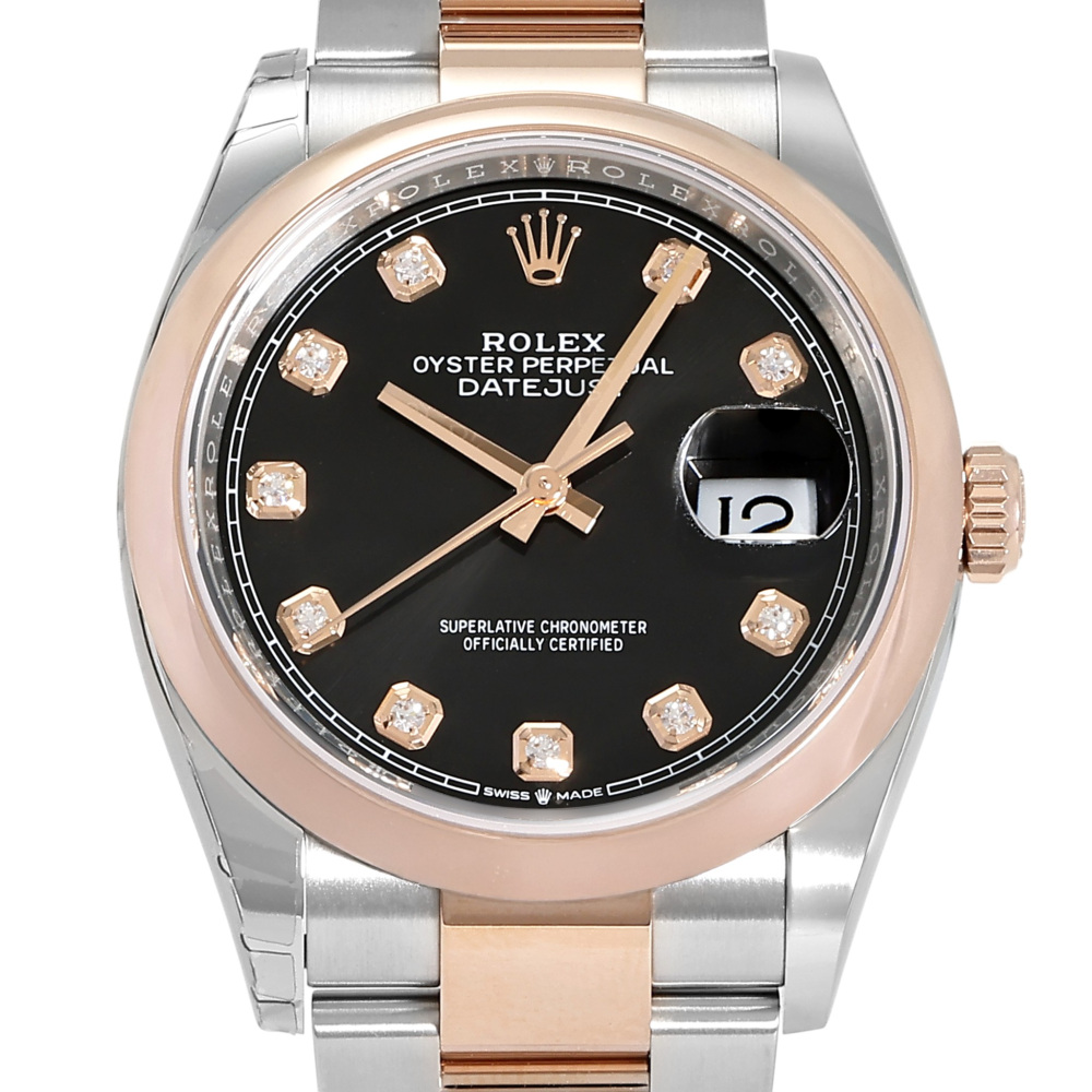 w259740-2 Rolex Datejust Two Tone Rose Gold Black Diamond Dial 36mm 2024