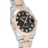 w259740-3 Rolex Datejust Two Tone Rose Gold Black Diamond Dial 36mm 2024