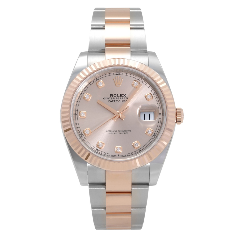 w259763-1 Rolex Datejust Two Tone Rose Gold Sundust Diamond Dial 41mm 2022