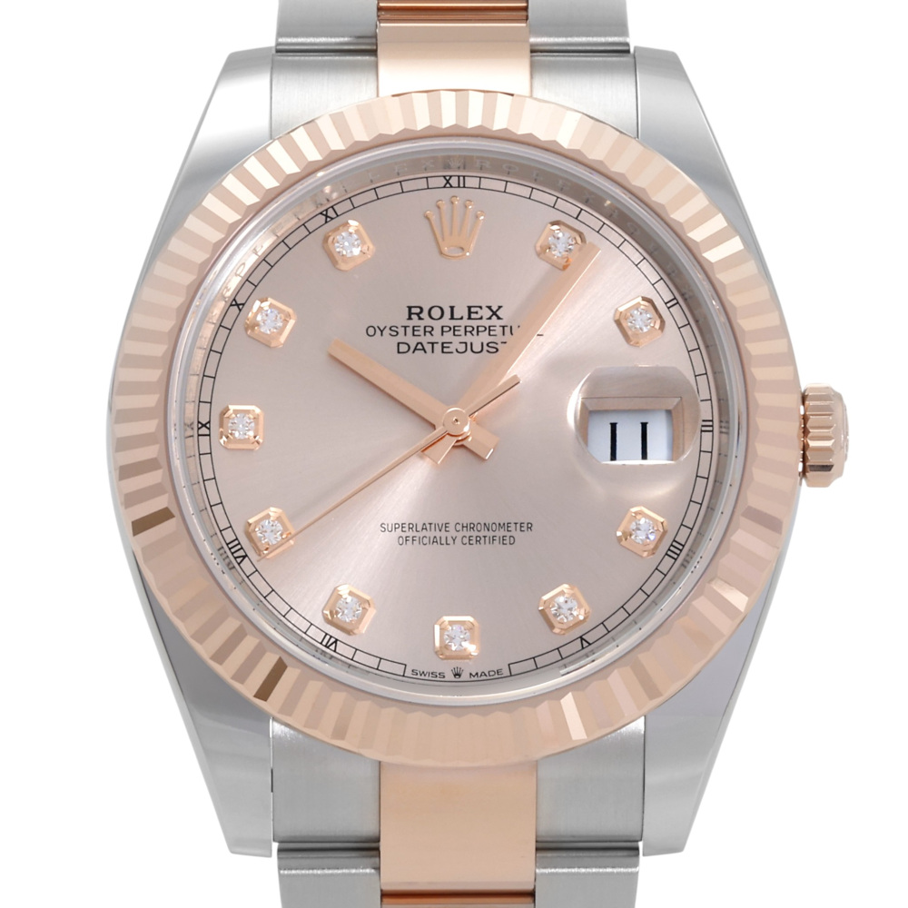 Rolex Datejust Two Tone Rose Gold Sundust Diamond Dial 41mm 2022