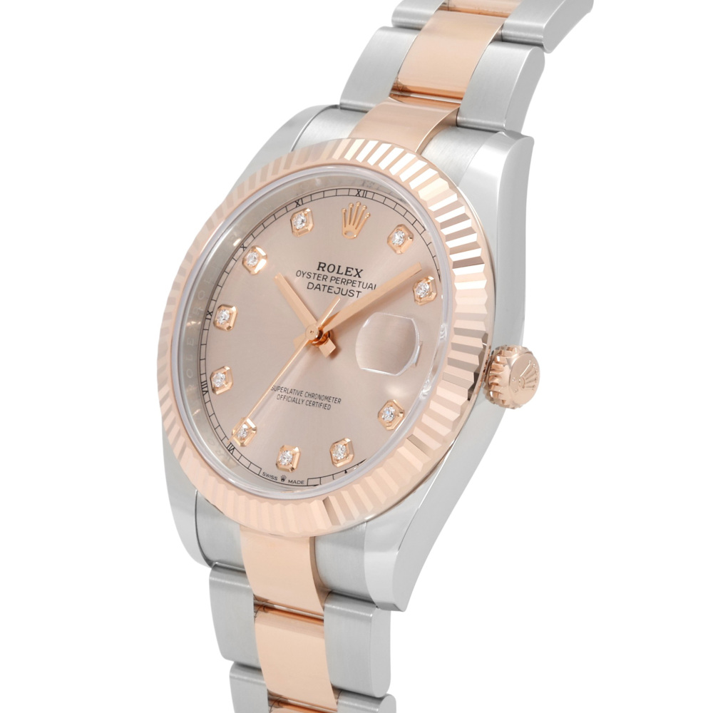 Rolex Datejust Two Tone Rose Gold Sundust Diamond Dial 41mm 2022