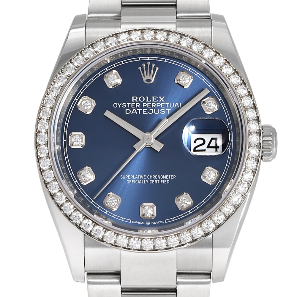 Rolex Datejust Two Tone White Gold Blue Diamond Dial 36mm 2019