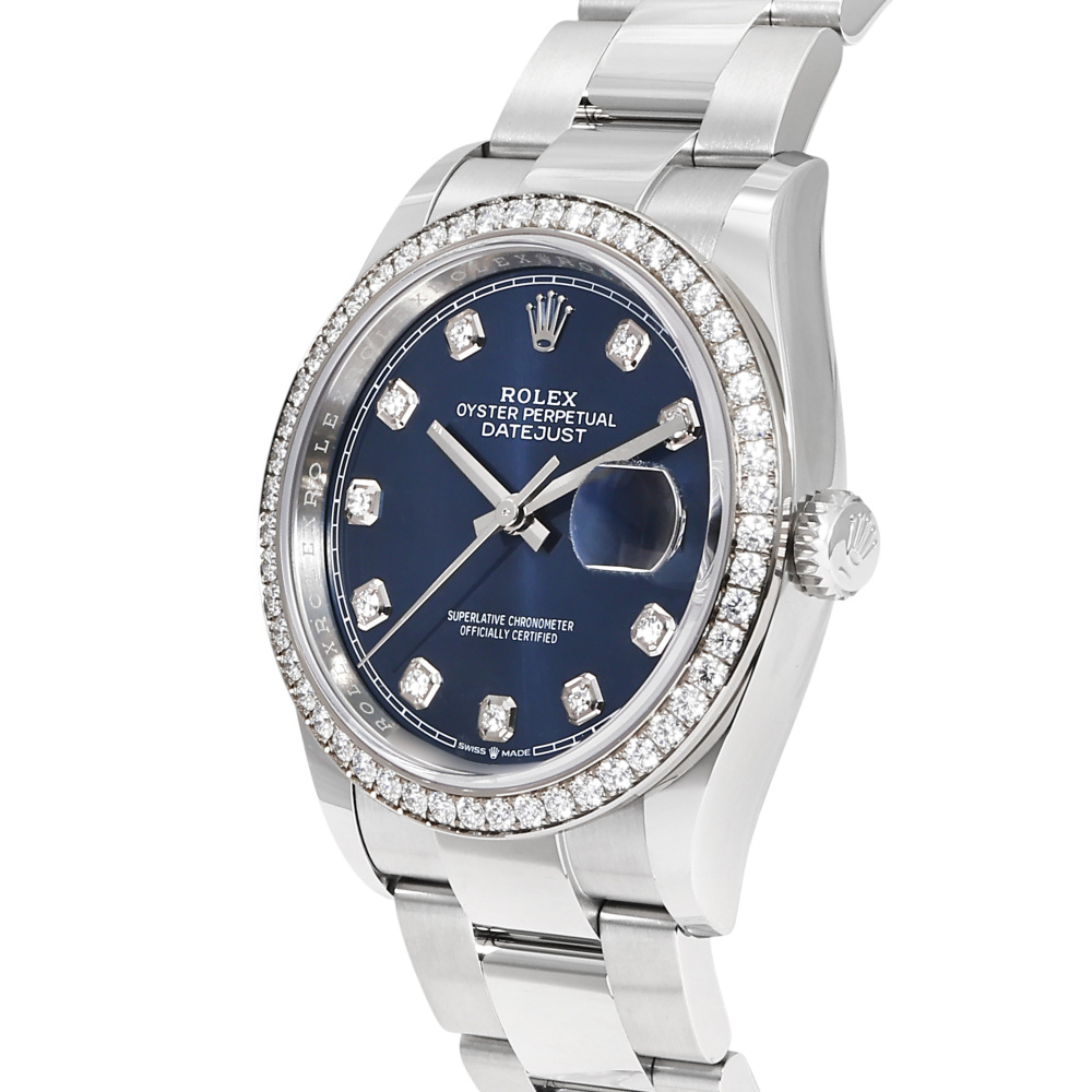 Rolex Datejust Two Tone White Gold Blue Diamond Dial 36mm 2019