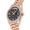 Rolex Day-Date Rose Gold Dark Brown Dial Diamond Bezel 36mm 2021