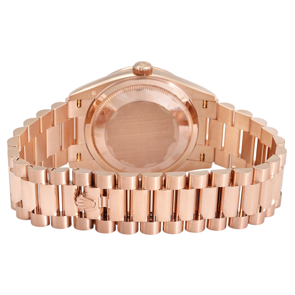 Rolex Day-Date Rose Gold Dark Brown Dial Diamond Bezel 36mm 2021