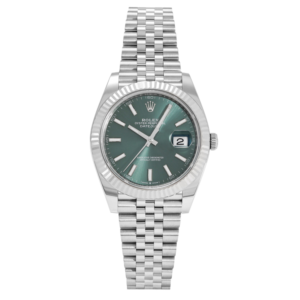 w263214-1 Rolex Datejust Two Tone White Gold Mint Green Dial 41mm 2023