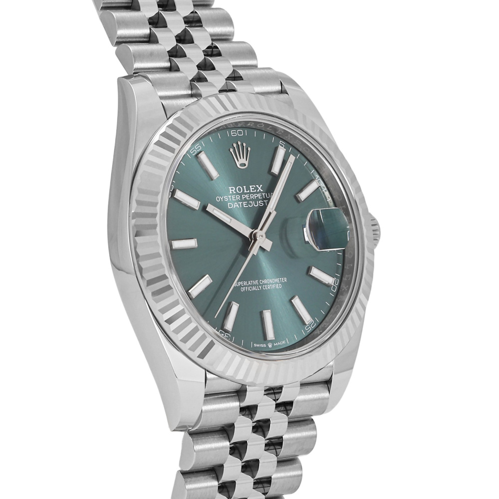 w263214-3 Rolex Datejust Two Tone White Gold Mint Green Dial 41mm 2023