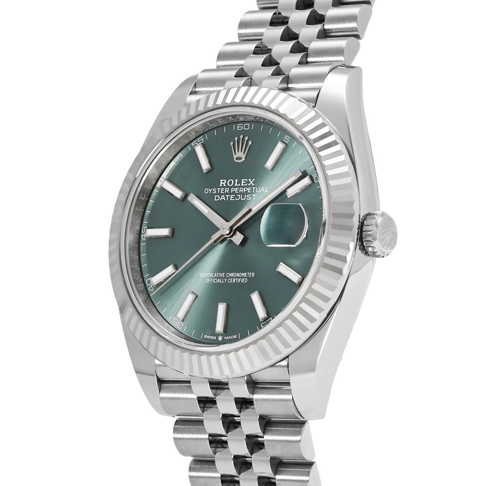 w263214-4 Rolex Datejust Two Tone White Gold Mint Green Dial 41mm 2023