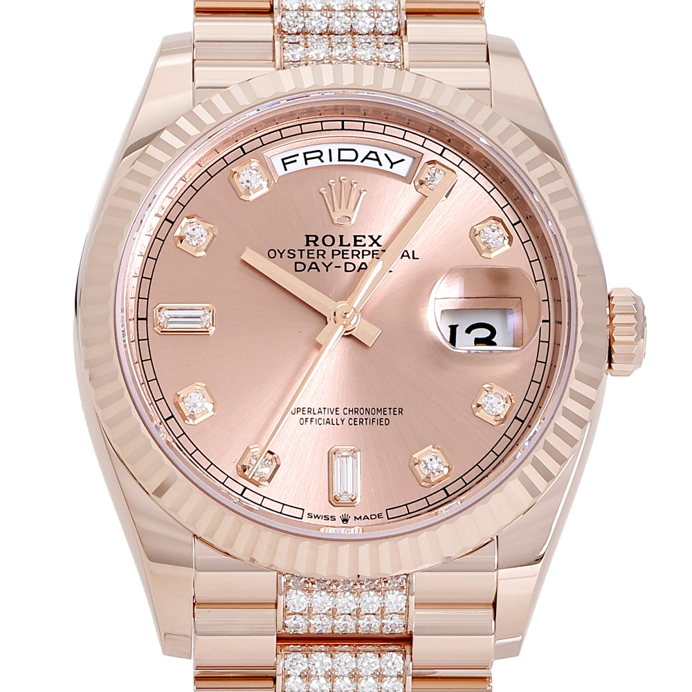 Rolex Day-Date Rose Gold Rose Dial Diamond Bracelet 36mm 2019