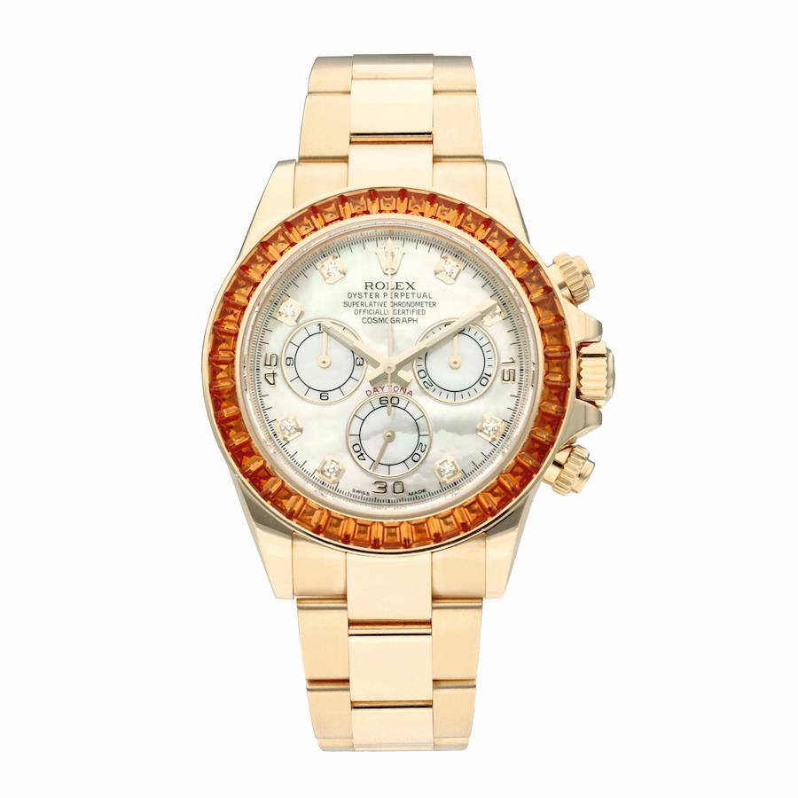 Daytona Yellow Gold Mother of Pearl Dial Diamond Bezel 40mm 2019