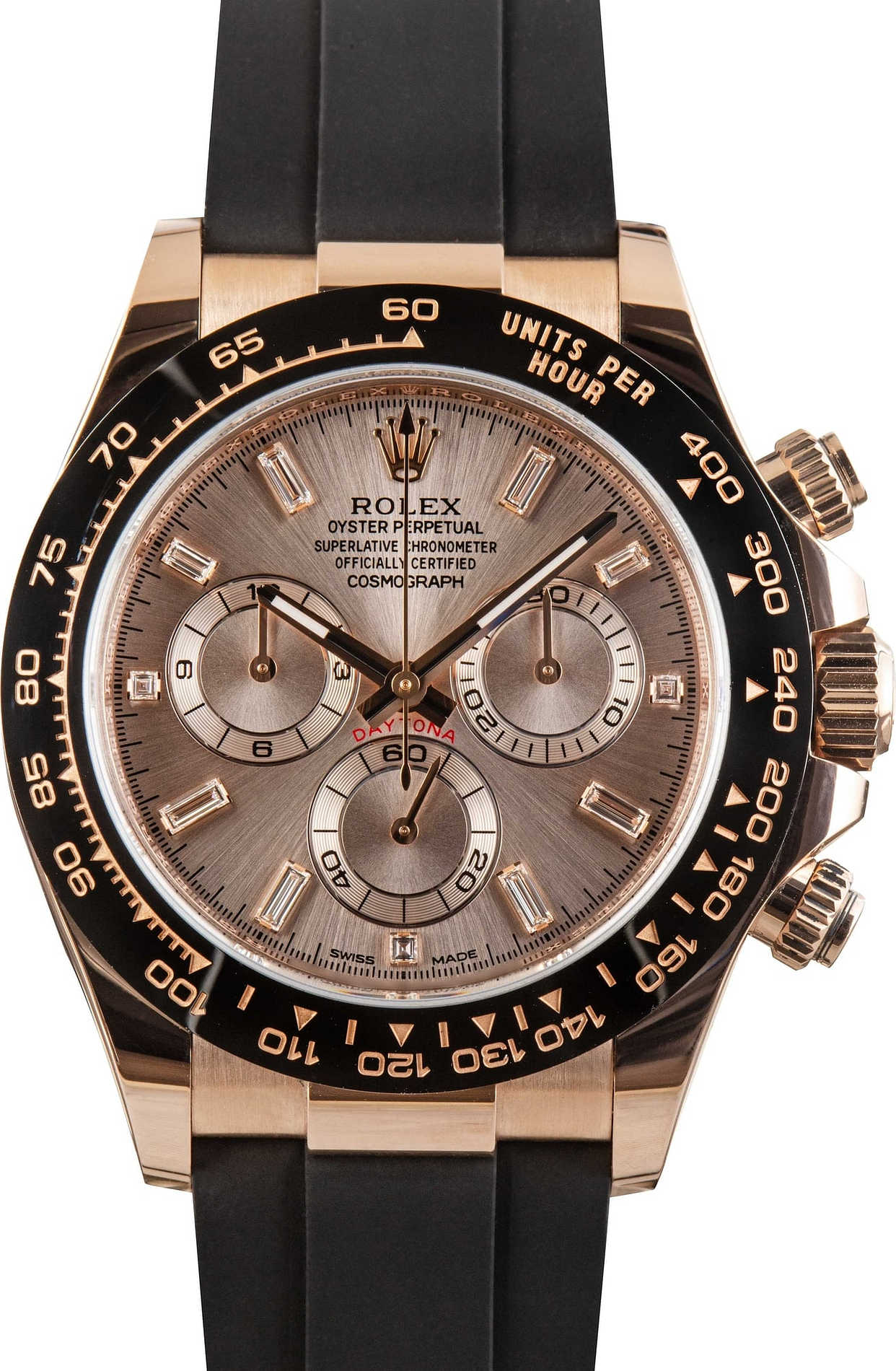 Daytona Rose Gold Sundust Baguette Dial 40mm 2021