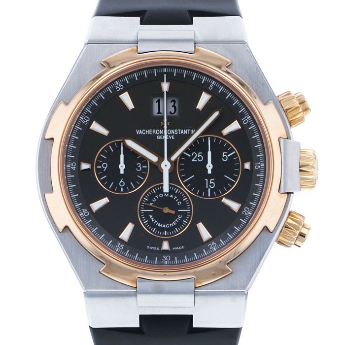 Overseas Chronograph Gold Steel Brown Dial 42mm