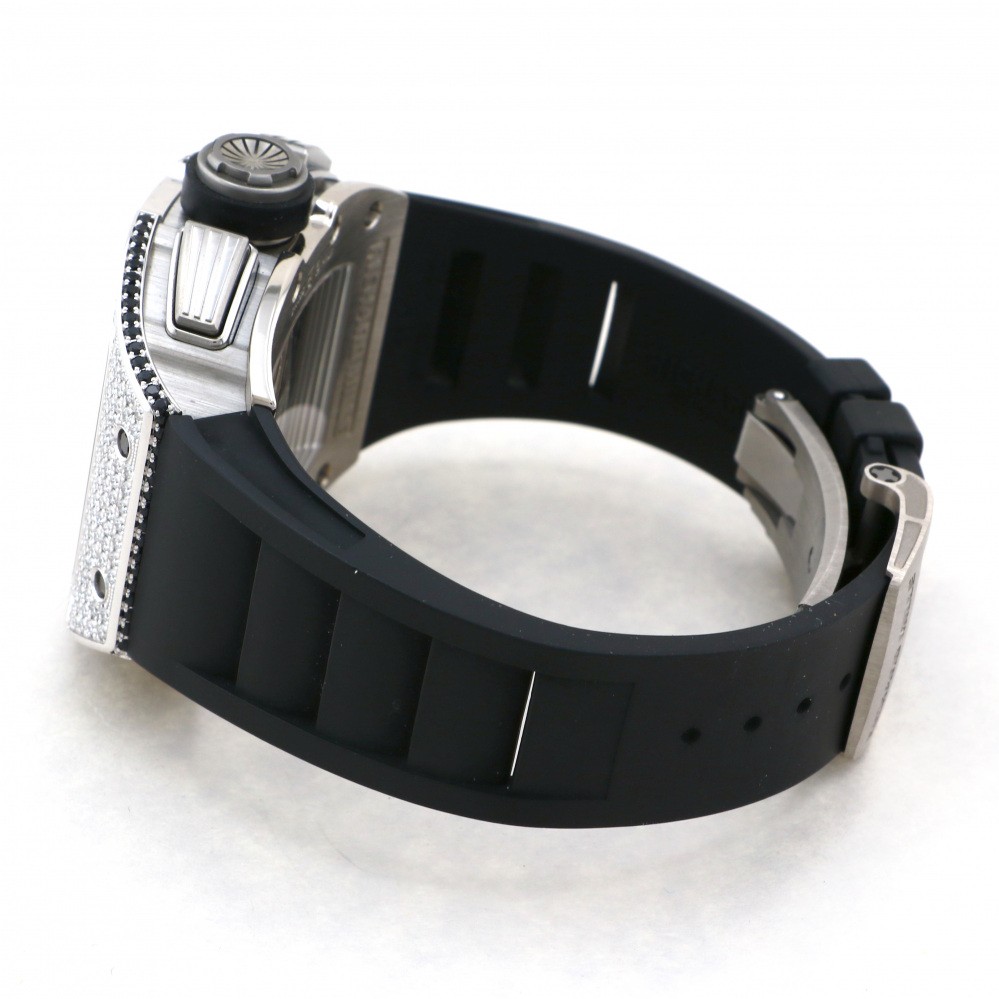 w204111-3 RM11 White Gold Titanium Skeletonized Dial Full Factory Diamond Case Felipe Massa 50mm