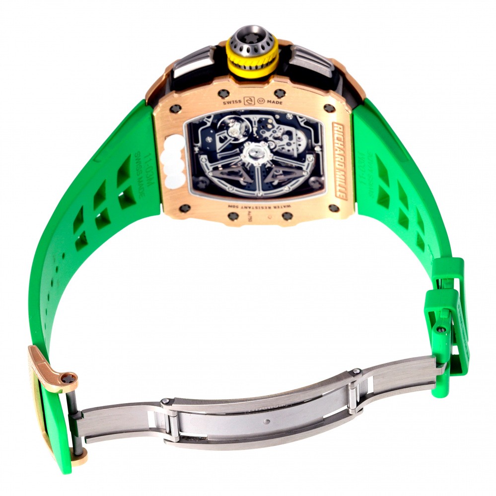 RM11-03 Rose Gold Skeletonized Dial Flyback Chronograph Full Factory Diamond Case 45mm