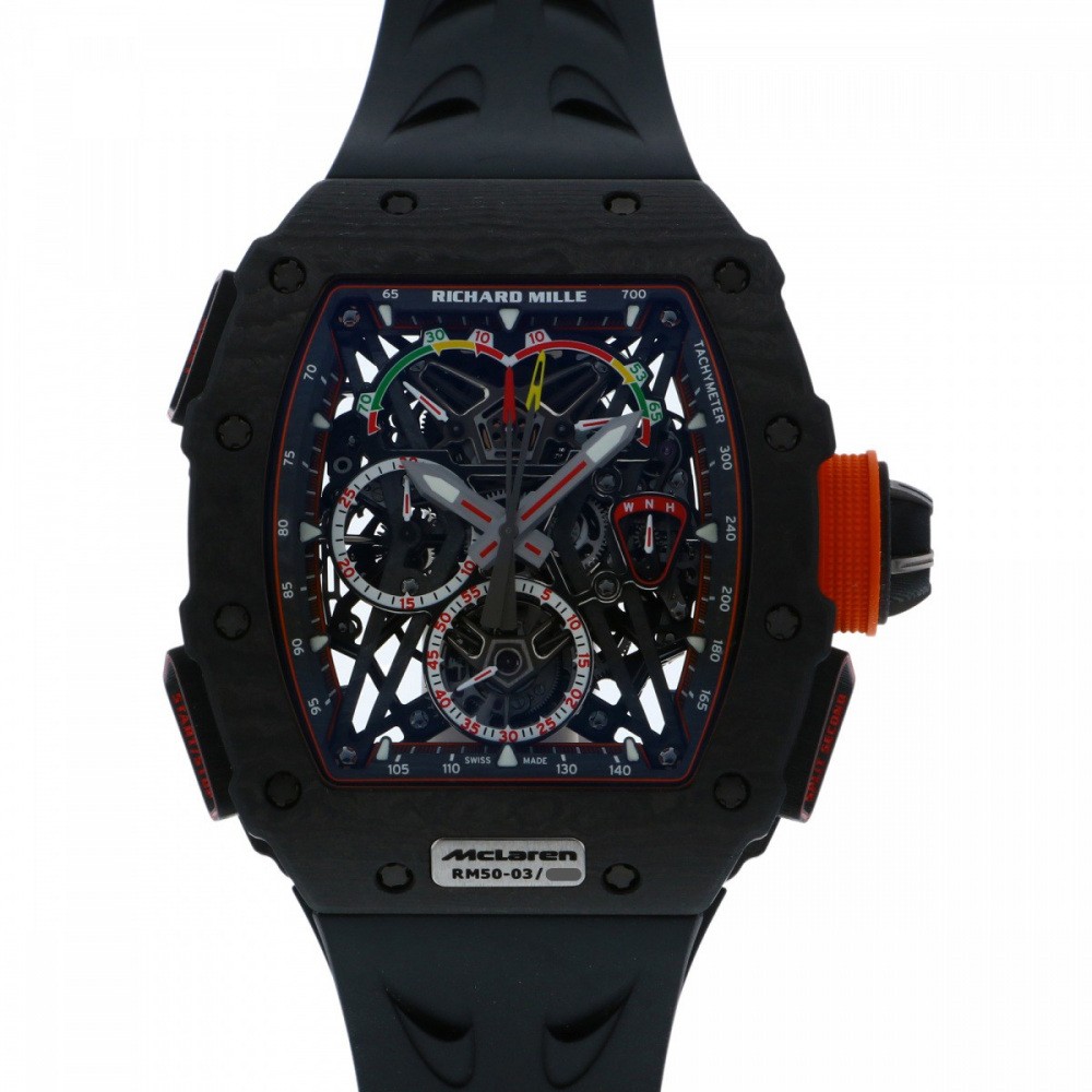 w210095-1 RM50-03 Titanium Carbon Skeletonized Dial Ultra Light Tourbillion McLaren 49.7mm