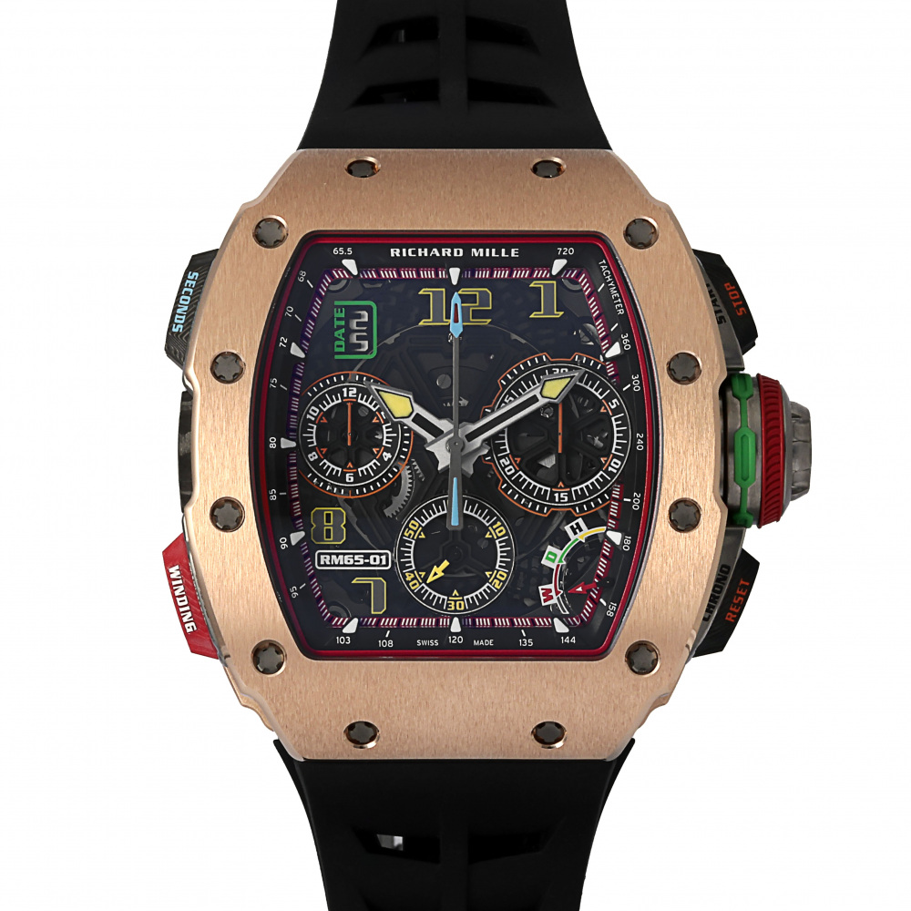 w217841-1 RM65-01 Rose Gold Skeletonized Dial Automatic Split Second Chronograph 47mm