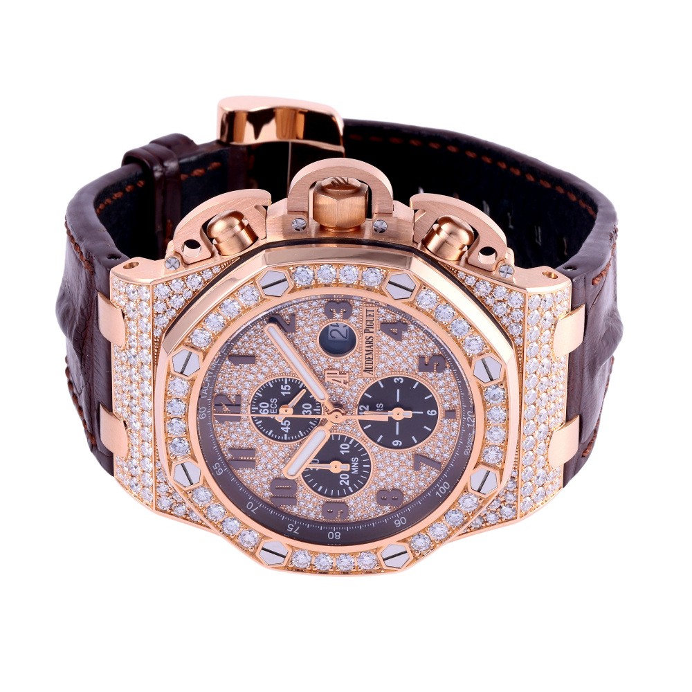 w221343-2 Royal Oak Offshore Chronograph Rose gold Diamond 48mm