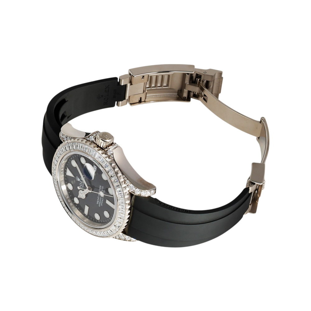 Yacht Master White Gold Black Dial Full Factory Diamond 42mm 2024