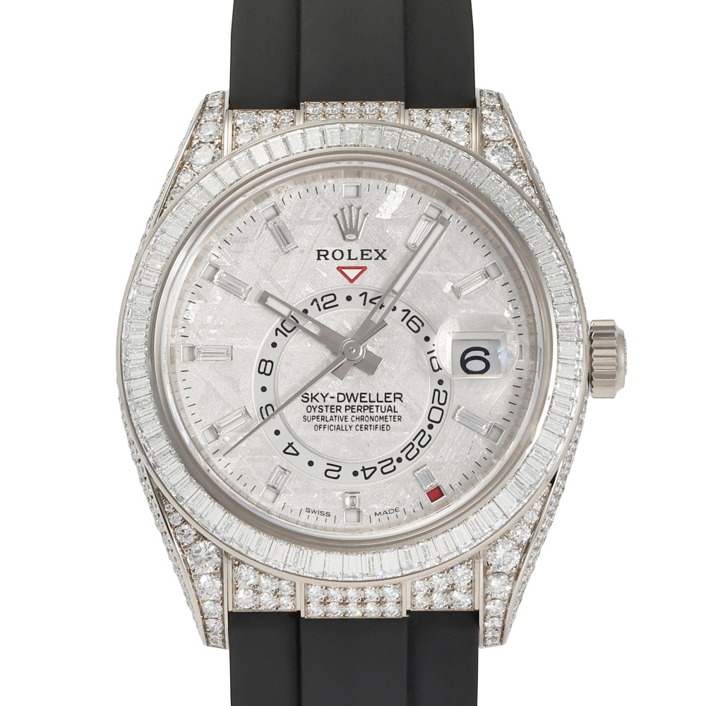 Sky Dweller White Gold Meteorite Dial Full Factory Diamond 42mm 2022