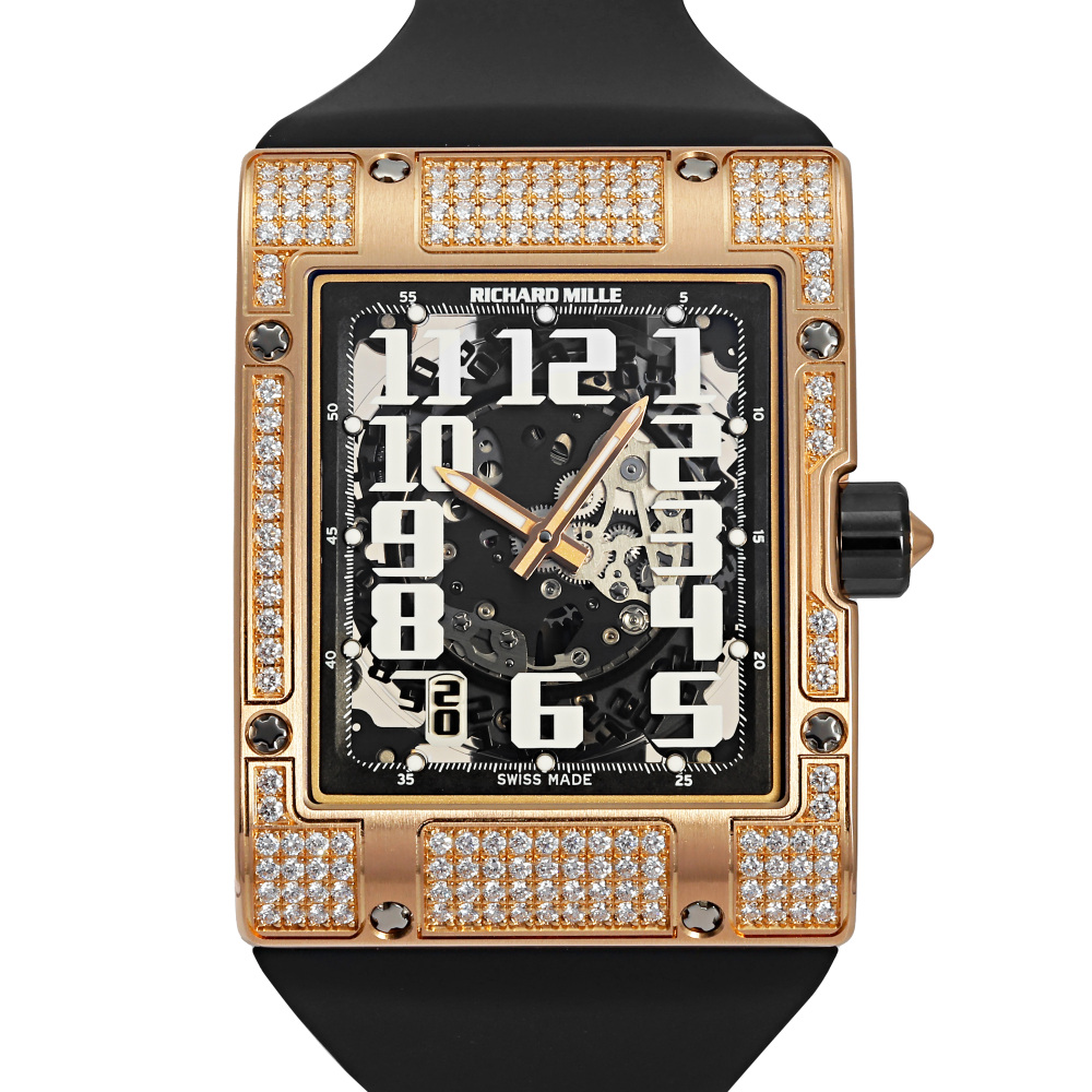 RM16 Rose Gold Skeletonized Dial Extra Flat Skeleton Factory Diamond Case 49.8mm