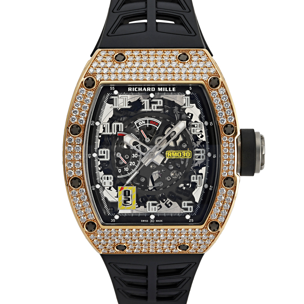 RM30 Titanium Rose Gold Skeletonized Dial Automatic Decratable Rotor Full Factory Diamond Case 50mm 2023