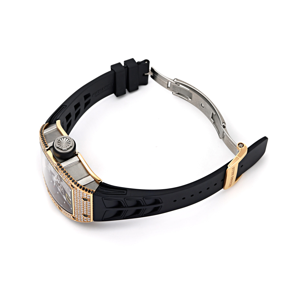 RM30 Titanium Rose Gold Skeletonized Dial Automatic Decratable Rotor Full Factory Diamond Case 50mm 2023