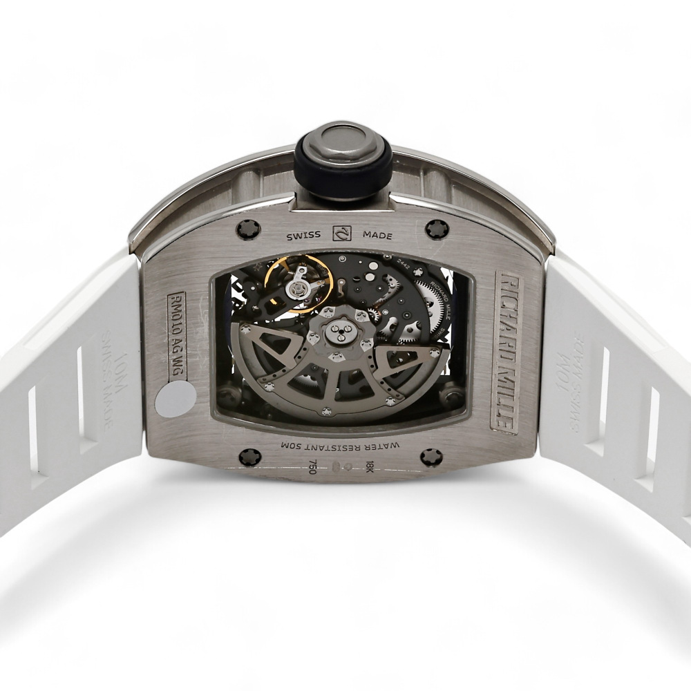 RM10 AG WG Rose Gold Skeletonized Dial Full Factory Diamond Case 48mm