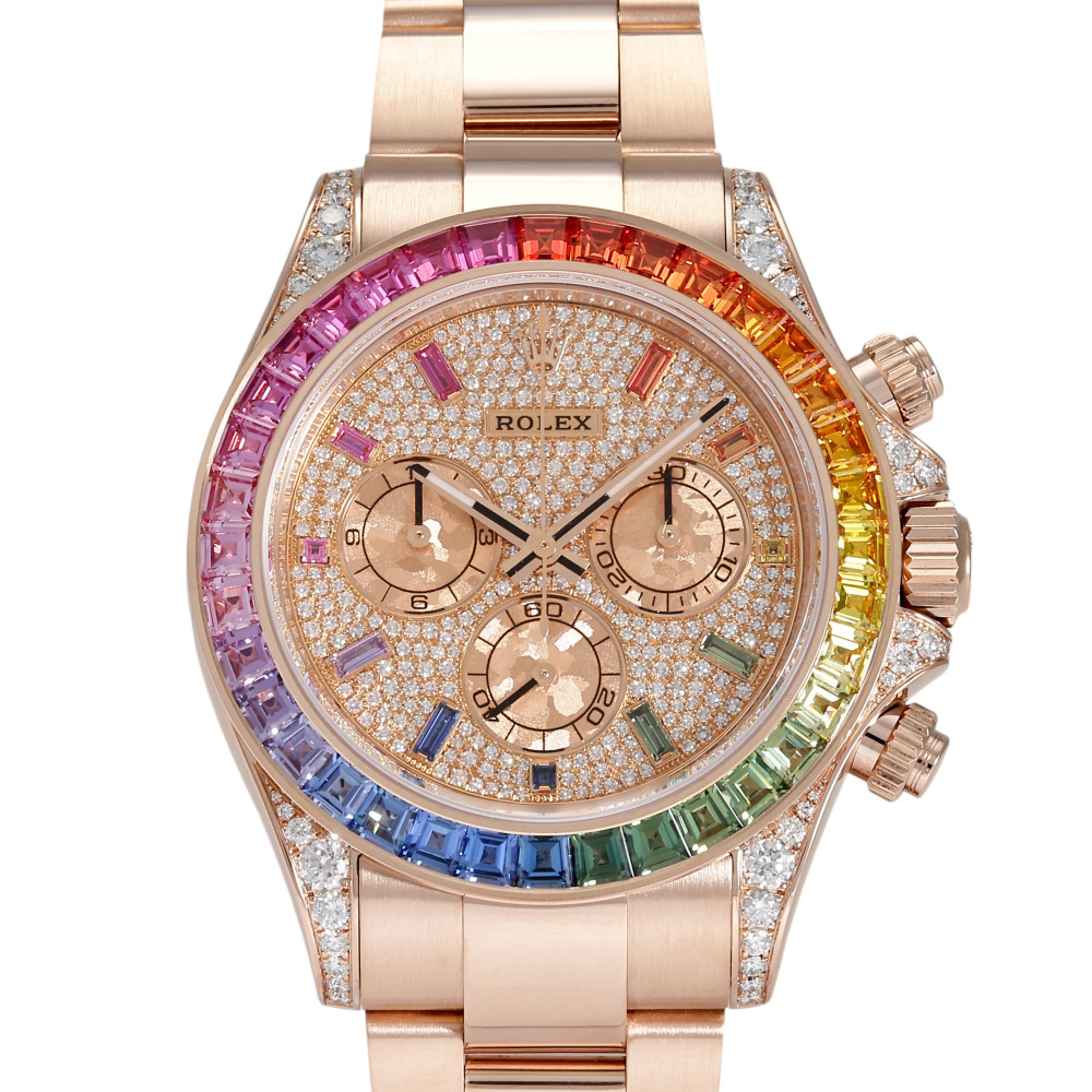 Daytona Rose Gold Pink Diamond Dial Diamond Bezel Rainbow 40mm 2018