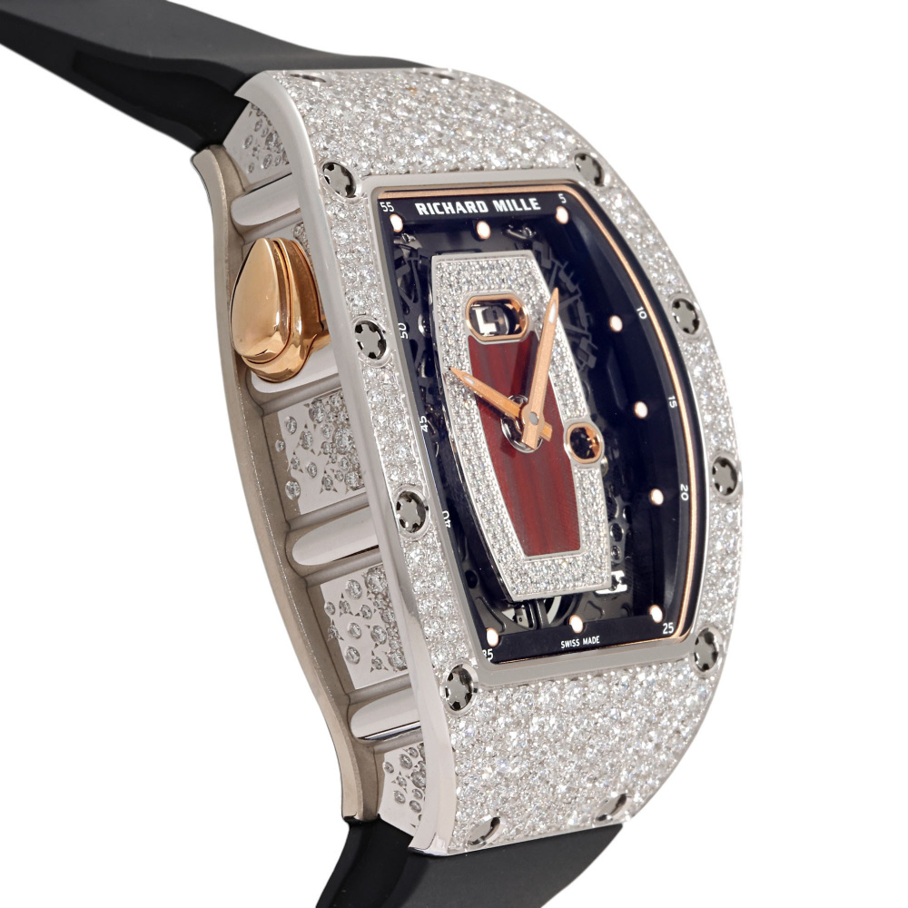 RM37 White Gold Skeletonized Dial Function Selector Full Factory Diamond Case 52.6mm